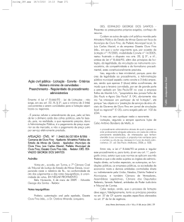 A&ccedil;&atilde;o civil p&uacute;blica - Licita&ccedil;&atilde;o - Convite - Crit&eacute;rios