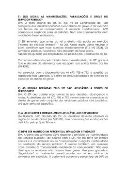 1) SÃO LEGAIS AS MANIFESTAÇÕES, PARALISAÇÕES E GREVE