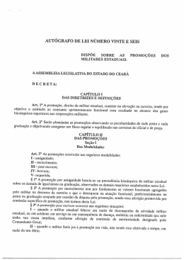 AUTÓGRAFo DE LEI NÚMERO vINTE E SEIS