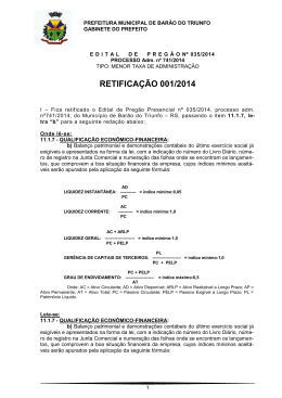 retifica&ccedil;&atilde;o 001/2014 - Prefeitura Municipal de Bar&atilde;o do Triunfo