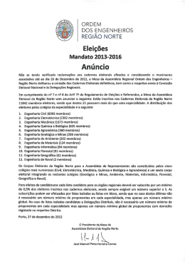 Corpos Eleitorais - Região Norte