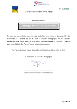 Crit&eacute;rios para a constitui&ccedil;&atilde;o das turmas