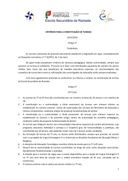 1 CRIT&Eacute;RIOS PARA A CONSTITUI&Ccedil;&Atilde;O DE TURMAS 2015/2016