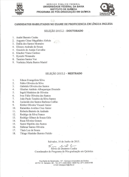 Candidatos Habilitados no Exame de Proficiência em Língua Inglesa
