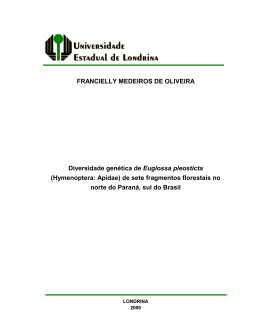 FRANCIELLY MEDEIROS DE OLIVEIRA Diversidade gen&eacute;tica de