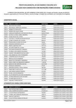 Inscries Homologadas Concurso Pblico