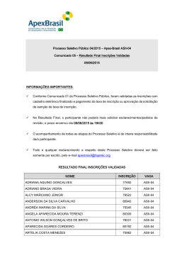 Processo Seletivo P&uacute;blico 04/2015 &ndash; Apex-Brasil ASII