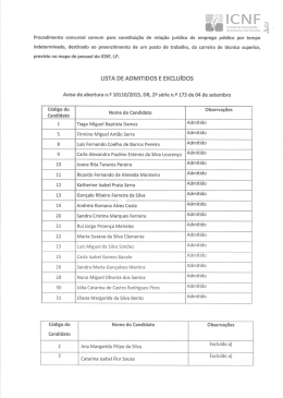 ÉÍÍÉZÉZ Nome do Candidato ºbservações