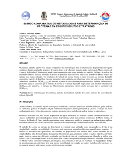 estudo comparativo de metodologias para determina&ccedil;&atilde;o