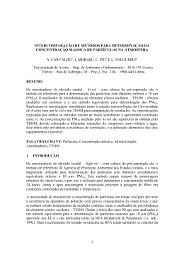 1 INTERCOMPARAÇÃO DE MÉTODOS PARA DETERMINAÇÃO