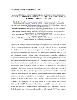 encontro anual de etologia - 2005 avaliação física de retireiros para