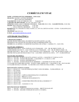 CURRÍCULUM VITAE - Loja União Brasileira