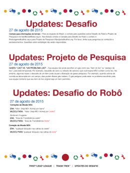Updates: Desafio Updates: Desafio do Robô