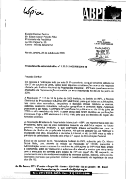 Representação da ABPI perante ao Ministério Público Federal