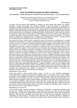 fa&ccedil;a da espiritualidade sua meta principal