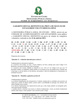 GABARITO OFICIAL DEFINITIVO DA PROVA DE