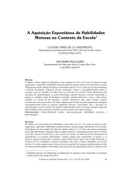 A Aquisi&ccedil;&atilde;o Espont&acirc;nea de Habilidades M otoras no C ontexto da