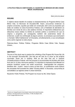 RESUMO O objetivo desse trabalho foi analisar os desdobramentos