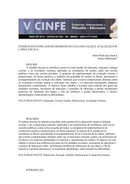 interfaces entre gest&atilde;o democr&aacute;tica da educa&ccedil;&atilde;o e avalia&ccedil;&atilde;o