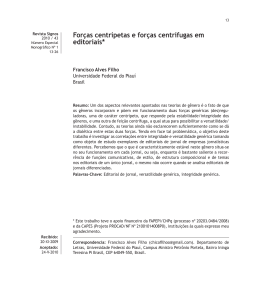 For&ccedil;as centr&iacute;petas e for&ccedil;as centr&iacute;fugas em editoriais*