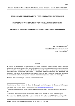 Proposta de um Instrumento para Consulta de Enfermagem.