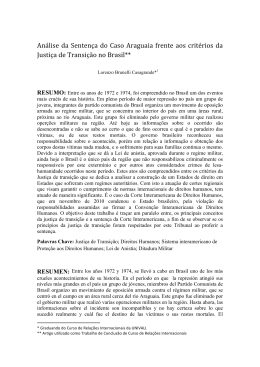 Análise da Sentença do Caso Araguaia frente aos critérios da