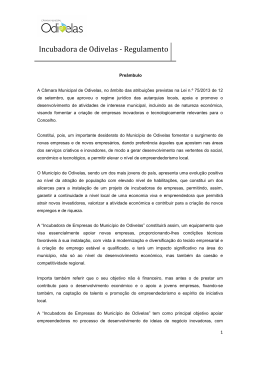 Incubadora de Odivelas - Regulamento