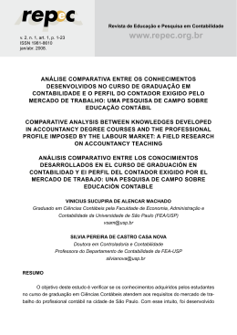 an&aacute;lise comparativa entre os conhecimentos desenvolvidos no