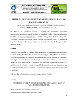 EFEITO DA OCUPA&Ccedil;&Atilde;O URBANA