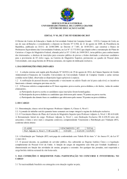 Edital N&ordm; 1 - Concurso P&uacute;blico de Provas e T&iacute;tulos