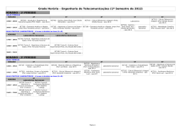 Grade Horária – Engenharia de Telecomunicações (1º