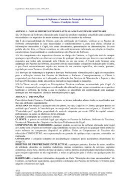 Licen&ccedil;a de Software e Contrato de Presta&ccedil;&atilde;o de Servi&ccedil;os