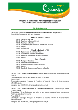 Programa de Seminirios e Workshops Expo Crianoa 2009 Dia 5 ²