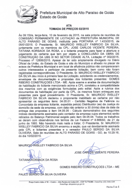 Prefeitura Municipal de Alto Paraíso de Goiás Estado de Goiás