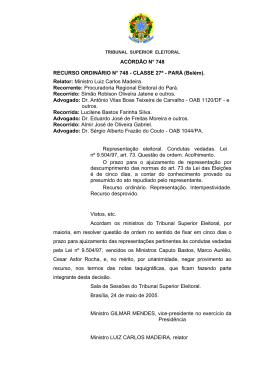 AC&Oacute;RD&Atilde;O N&deg; 748 RECURSO ORDIN&Aacute;RIO N&deg; 748