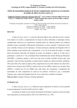 Efeito da intensidade luminosa de forma