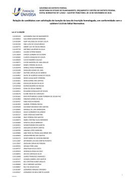 Pedidos de Isenção de Taxa de Inscrição Homologados