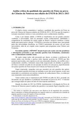 An&aacute;lise cr&iacute;tica da qualidade das quest&otilde;es de