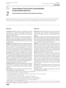 Consumo Alimentar, Press&atilde;o Arterial e Controle