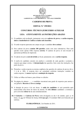Prova e gabarito - Tribunal de Justi&ccedil;a de Santa Catarina
