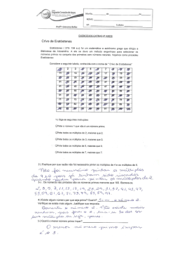 Crivo de Eratóstenes - Sagrado Rede de Educação