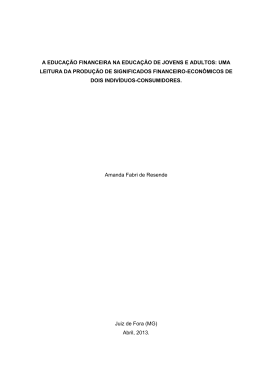 a educa&ccedil;&atilde;o financeira na educa&ccedil;&atilde;o de jovens e adultos