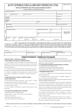 Ficha de Cadastro - Auto Omnibus Circullare Bom Despacho