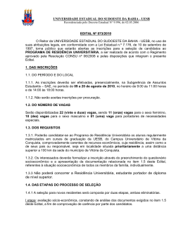1.3.3 Não poderá concorrer a Residência Universitária