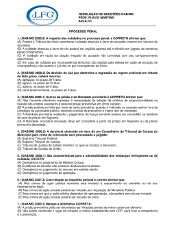 resolu&ccedil;&atilde;o de quest&otilde;es oab/mg prof. fl&aacute;vio martins aula: 01