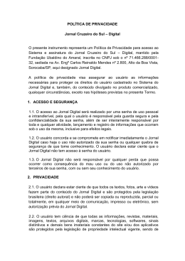 POLÍTICA DE PRIVACIDADE Jornal Cruzeiro do Sul – Digital O