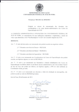 Portaria n&ordm; 001/2013-Comiss&atilde;o Administrativa e Financeira