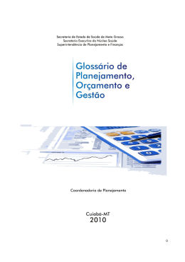 Gloss&aacute;rio de Planejamento, Or&ccedil;amento e Gest&atilde;o 2010