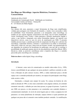 II &ndash; BLOGS E MICROBLOGS