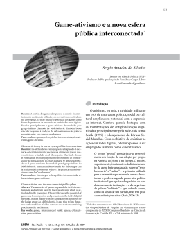 Game-ativismo e a nova esfera p&uacute;blica interconectada*
